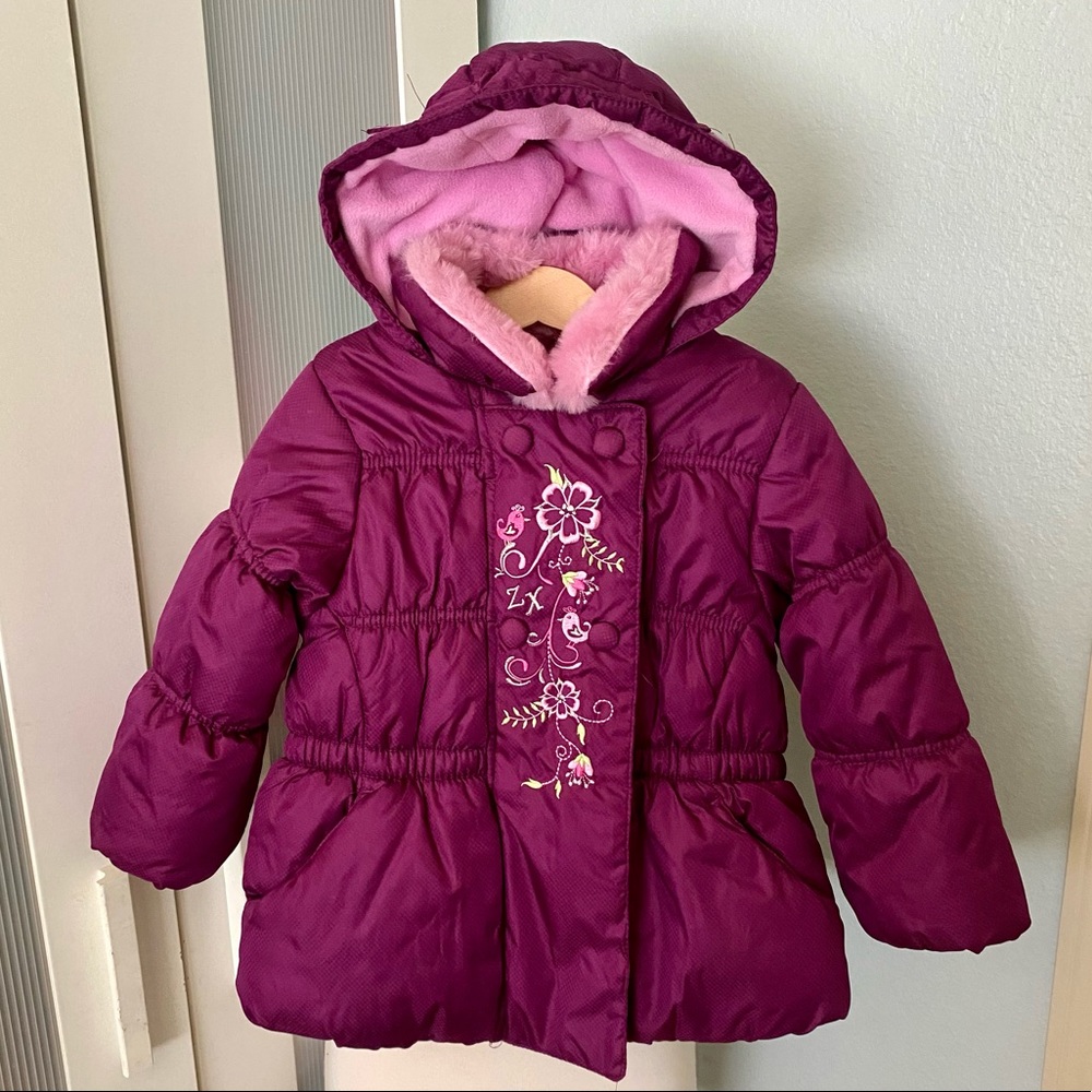 ZeroXPosur Purple Pink Toddler Girls Puffer Coat